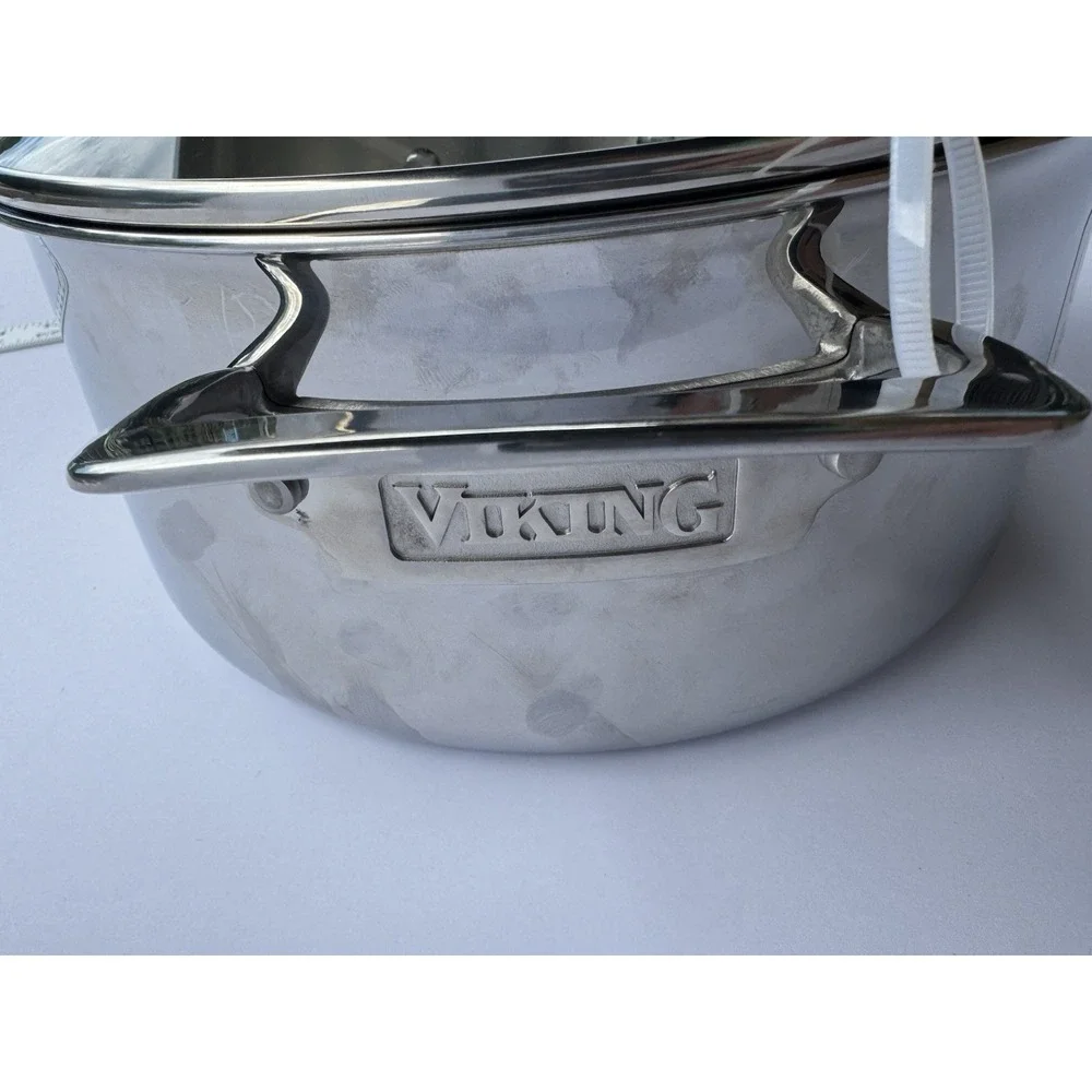 VIKING 3 Ply Stainless Steel Saucepan 2.25 Qt NEW Glass Lid Vent Inudction